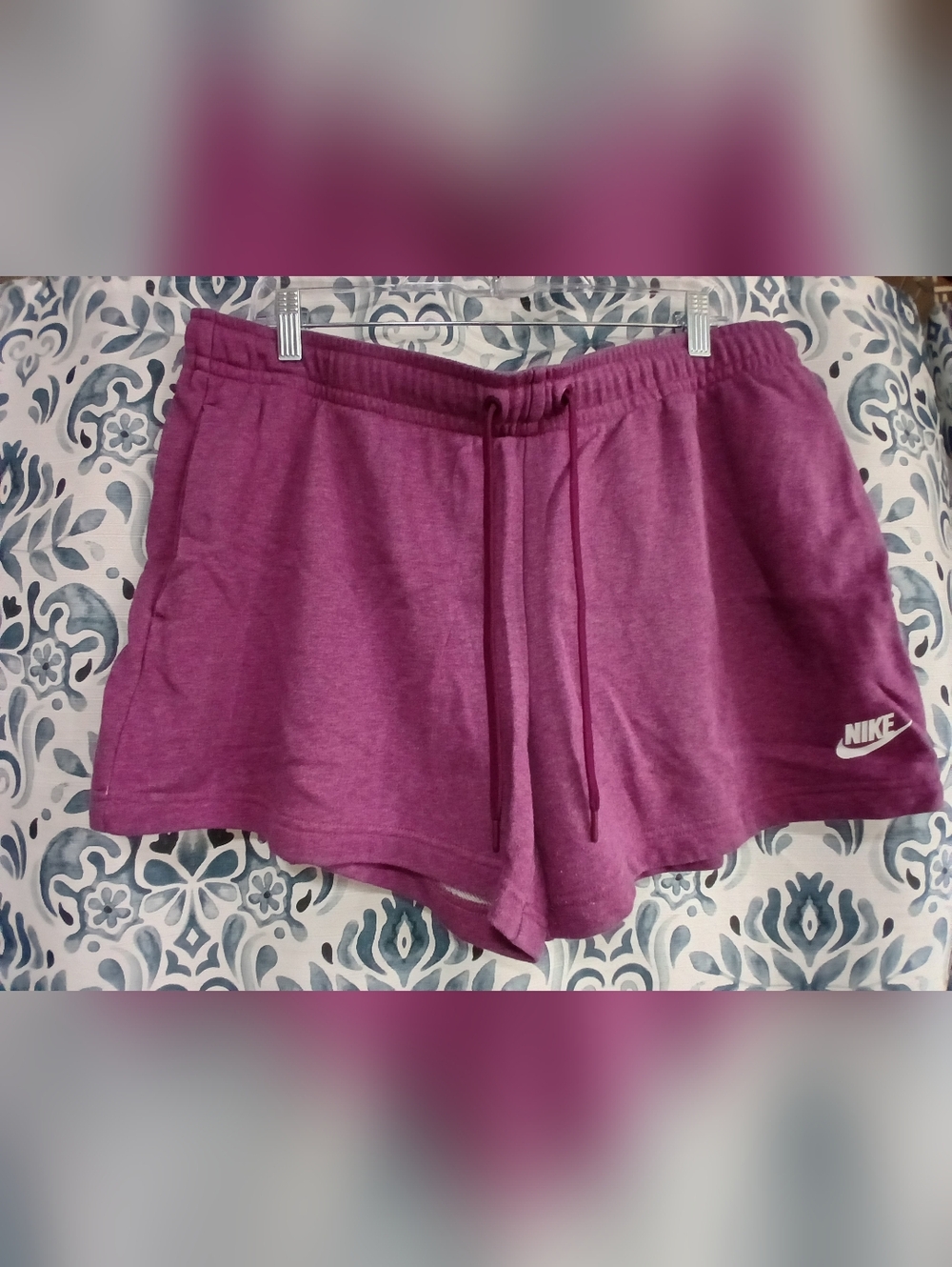 Nike Women's Magenta Drawstring Lounge Shorts